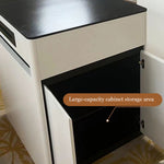 Load image into Gallery viewer, Black & White Extendable Kitchen Island with Storage and Built-In Power Outlets