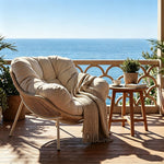 Load image into Gallery viewer, Outdoor Papasan Lounge Chair with Plush Cushion and Rope Weave Frame