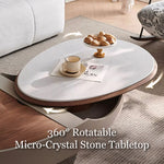 Load image into Gallery viewer, 46.8'' Modern Lift-Top Coffee Table with Sintered Stone Top & Wood Base Sculptural Curved Design with Hidden Storage