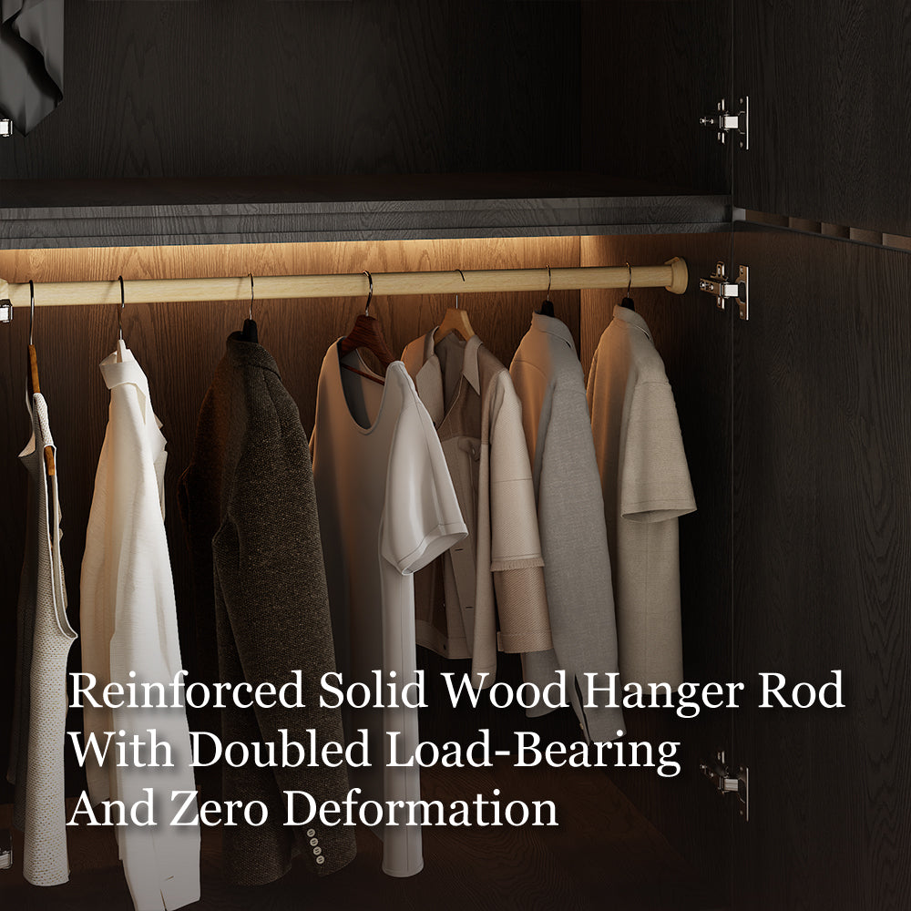 Modern Black Three-Door Wardrobe with Drawers Eco-Friendly Design & Elegant Storage