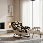 Load image into Gallery viewer, Cozy Faux Fur Rocking Chair with Wooden Base