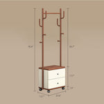 Load image into Gallery viewer, 71.37'' Coat Rack with Storage Drawers Modern Multifunctional Organizer  Space-Saving Design Smooth Mobility