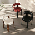 Load image into Gallery viewer, Set of 2 Modern Sculptural Dining Chair Upholstered Seat Minimalist Accent Chair with Metal Frame