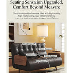 Load image into Gallery viewer, Modern Faux Leather Sofa Bed Convertible Sleeper Couch with Wood Armrests Tufted Design