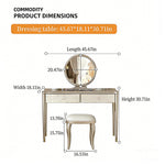Load image into Gallery viewer, 45.6'' Modern Luxury Vanity Desk Shell Inlay Finish Makeup Table with Mirror and Drawers