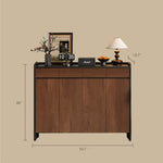 Load image into Gallery viewer, 55.1'' Modern Walnut Shoe Cabinet with Drawers Hidden Shoe Storage Entryway Cabinet