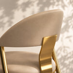 Load image into Gallery viewer, 2 PCS PU Upholstered Dining Chair with Polished Gold Metal Legs
