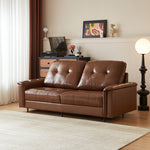 Load image into Gallery viewer, 81.1'' Modern Faux Leather Sofa Bed with Pull-Out Mattress Convertible Sleeper Sofa