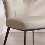 Load image into Gallery viewer, Modern Faux Leather Dining Chair with Sculpted High Back Black Metal Legs 1 Piece