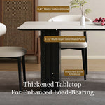 Load image into Gallery viewer, Modern Rectangular Dining Table with White Sintered Stone Top