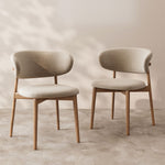 Load image into Gallery viewer, 2PCS Dining Chair Modern Ash Wood Frame Curved Backrest