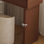 Load image into Gallery viewer, Solid Wood Vanity Desk with Side Cabinet and Upholstered Stool