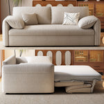 Load image into Gallery viewer, 76" Beige Sleeper Sofa with 3.9" Thick Spring Mattress Modern Space-saving Design