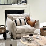 Load image into Gallery viewer, Modern Striped Upholstered Lounge Chair Minimalist Accent Armchair with Curved Arms and Deep Seat