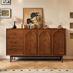 Load image into Gallery viewer, 47.2''/62.9'' Modern Solid Wood Sideboard Cabinet Storage Buffet with Drawers & Arched Door Design