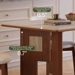 Load image into Gallery viewer, Mid Century Sintered Stone Top Dining Table With Geometric Wooden Legs