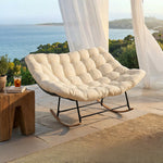 Load image into Gallery viewer, Modern Outdoor Lounge Chair with Plush Cushioned Seat and Rocking Base