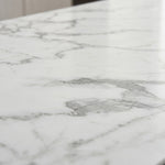 Load image into Gallery viewer, Modern Rectangular Dining Table with Marble-Look Top and Sculptural Pedestal Base