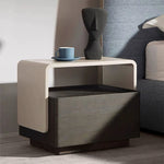 Load image into Gallery viewer, Black Nightstand Silent Rails Solid Wood Drawer