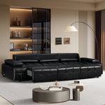 Load image into Gallery viewer, Luxury Sofa Black Genuine Leather Electric Power Recliner with Smart Voice Control for Ultimate Comfort