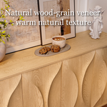 Load image into Gallery viewer, Modern Sculptural Sideboard Cabinet with 3D Curved Panel Doors Minimalist Wooden Buffet for Dining & Living Rooms