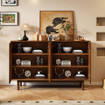 Load image into Gallery viewer, 47.2''/62.9'' Modern Solid Wood Sideboard Cabinet Storage Buffet with Drawers & Arched Door Design