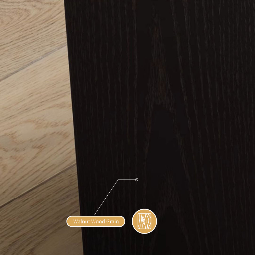 Modern Nightstand with Saddle Leather Finish Silent Drawer Rails