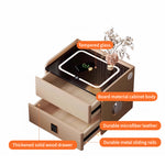 Load image into Gallery viewer, Smart Leather Nightstand with LED Ambience Light Wireless Charging Bluetooth Speaker and Digital Password Lock
