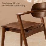 Load image into Gallery viewer, Mid-Century Solid Wood Dining Chair with Curved Armrests 1 Piece