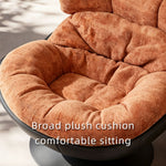 Load image into Gallery viewer, Modern Lounge Swivel Chair Linen Upholstered Fabric with Curved Design and Metal Base