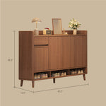Load image into Gallery viewer, 47.2''/55.1'' Modern Walnut Entryway Shoe Cabinet with Drawer Stylish Storage Organizer