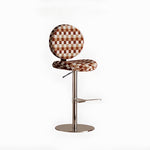 Load image into Gallery viewer, Modern Adjustable Swivel Bar Stool Green Polka Dot Upholstered Counter Chair 1 Piece