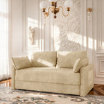 Load image into Gallery viewer, 65.5" Sofa Convertible Sofa Bed Wrinkle-resistant Linen Lightweight Loveseat Wooden Armrest