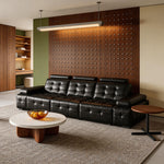 Load image into Gallery viewer, Luxury Sofa Black Genuine Leather Electric Power Recliner with Smart Voice Control for Ultimate Comfort