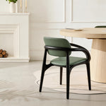 Load image into Gallery viewer, Modern Solid Wood Dining Chair with Green Upholstered Seat and Back 1 Piece