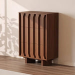 Load image into Gallery viewer, Artful Living Set: Sculpted Wood Coffee Table & Japandi Carved Media Console