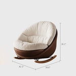 Load image into Gallery viewer, Cream Rocking Lounge Chair with Brown Wraparound Shell