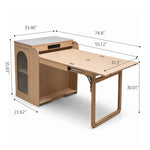 Load image into Gallery viewer, 73" Freestanding Murphy Dining Table with Sintered Stone Cabinet Top