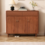 Load image into Gallery viewer, 47.2'' Modern Wooden Shoe Cabinet Entryway Storage Cabinet with Textured Drawers & Doors