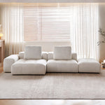Load image into Gallery viewer, Modern Modular Cloud Sofa with Removable Washable Covers Cream Textured Upholstery Deep Seat Lounge Couch