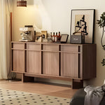 Load image into Gallery viewer, 62.9'' Modern Walnut Sideboard Cabinet Wooden Buffet Storage Minimalist Console for Dining Room & Living Room