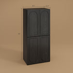 Load image into Gallery viewer, 78" Modern Double-Door Wardrobe in Dark Wood Finish with Divided Storage