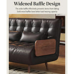 Load image into Gallery viewer, Modern Faux Leather Sofa Bed Convertible Sleeper Couch with Wood Armrests Tufted Design