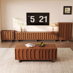 Load image into Gallery viewer, 70.8'' Japanese-Style Wood TV Stand with Carved Sliding Doors Minimalist Low Media Console