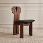 Load image into Gallery viewer, Modern Artistic Dining Chair Set of 2 Solid Wood Frame Upholstered Seat Carved Back Accent Chair