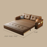 Load image into Gallery viewer, Modern Brown Faux Leather Sofa Bed with Storage Convertible Sleeper Couch