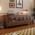 Load image into Gallery viewer, Classic Walnut Living Room Furniture Set TV Cabinet & Coffee Table with Elegant Vintage Detailing