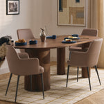 Load image into Gallery viewer, Ergonomic Padded Coffee Brown Microfiber Arm Dining Room Accent Chair 1 Piece