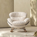 Load image into Gallery viewer, Cloud-Like Rocking Accent Chair with Soft Cushioning and Wooden Runners