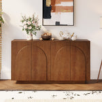 Load image into Gallery viewer, 54.6'' Modern Wood Sideboard Cabinet with Elegant Arched Panel Doors Spacious Storage & Warm Natural Finish for Dining and Living Spaces